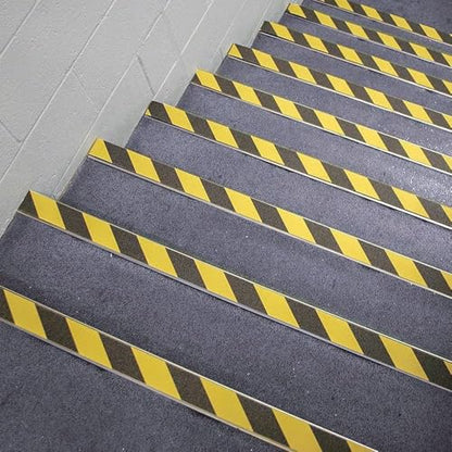 SINGHAL Floor Marking Tape - 2 Pack Black & Yellow Hazard Tape, 2" x 46 ft Each | Safety Warning Stripe Tape for Floors, Aisles, Warehouses & Hazard Areas