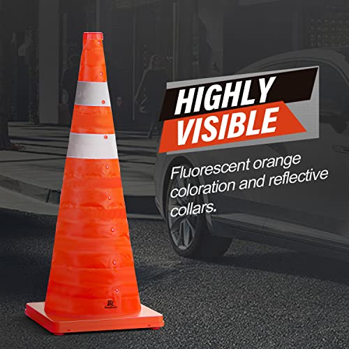 RoadHero 28 Inch 2 Pack Collapsible Traffic Safety Cones with Bag,Orange - size: 28 Inch
