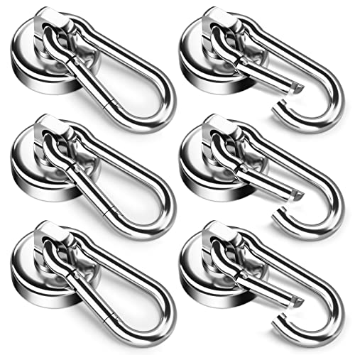 FINDMAG Magnetic Hooks, 70LBS Neodymium Magnet Hooks Heavy Duty, 6 Pack - size: 0.98in