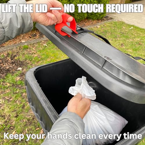 MAX Heavy Duty Trash Can Lock – Raccoon Proof Garbage Bin Lid Lock, Animal Resistant, Extreme Weather Polycarbonate, One-Hand Easy Use, No Drill Strap – Lock ONLY (Bin Not Included)