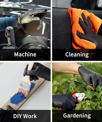 NEOTRIL 6 Mil Heavy Duty Black Nitrile Disposable Gloves, Latex Powder-Free, Textured Rubber Gloves for Cooking Mechanic - color: Black (Box of 100), size: Small