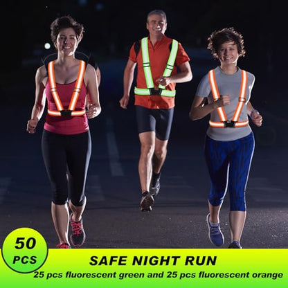 Hercicy Reflective Vest High Visibility Safety Vests Bulk - color: Green, Orange
