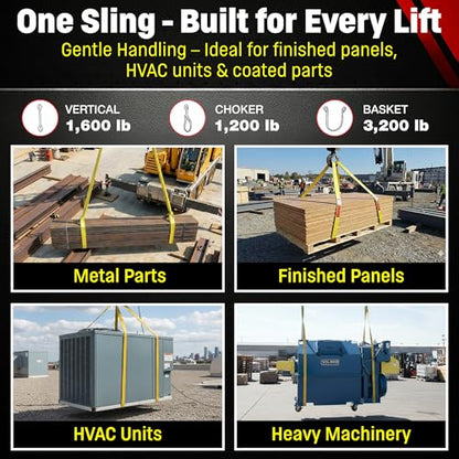DD Sling 1 Inch x 2 Foot Nylon Lifting Sling - size: 1"x2'