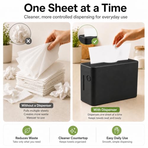 Multifold Paper Towel Dispenser Countertop, Commercial Hand Towel Holder - color: Black
