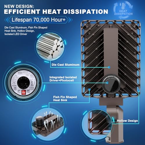 240W LED Parking Lot Light 5000K Dusk to Dawn Pole Mount 4Pack - size: 240W/4Pack