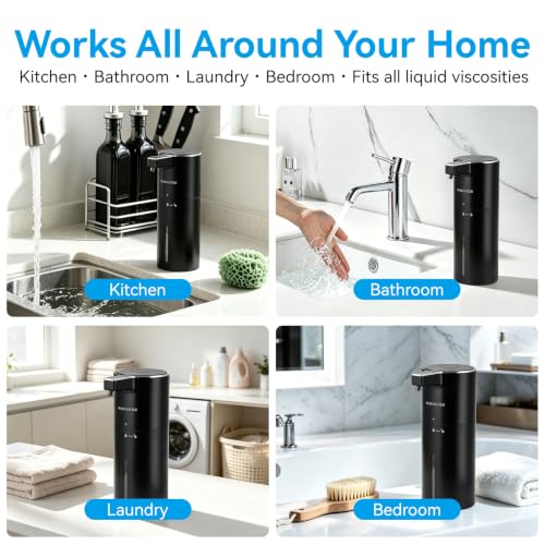 Touchless Automatic Electric Liquid Soap Dispenser 2 Pack - color: Black 2pack, size: Liquid