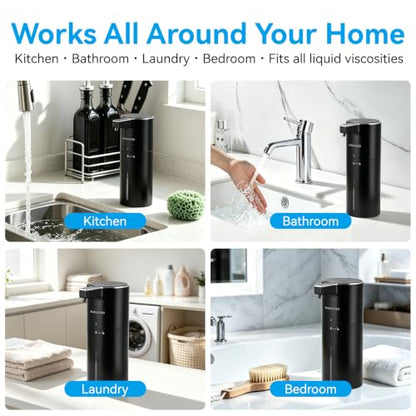 Touchless Automatic Electric Liquid Soap Dispenser 2 Pack - color: Black 2pack, size: Liquid