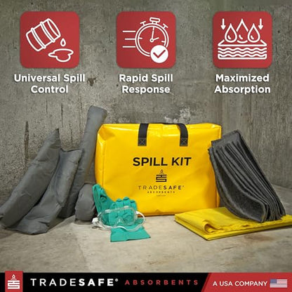 TRADESAFE Universal Spill Kit OSHA Approved, Portable Spill Kit Bag - style: Spill Kit Bag