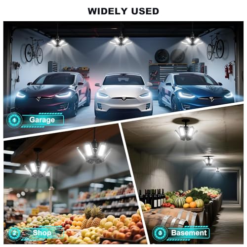Maliralt LED Garage Lights Bulb 2 Pack 180W Led Screw in Garage Lights 18000LM 6500K Bright LED Garage Ceiling Lights Deformable Garage Shop Light for Attic Basement Workshop Commercial Bay Lighting - size: 2pack