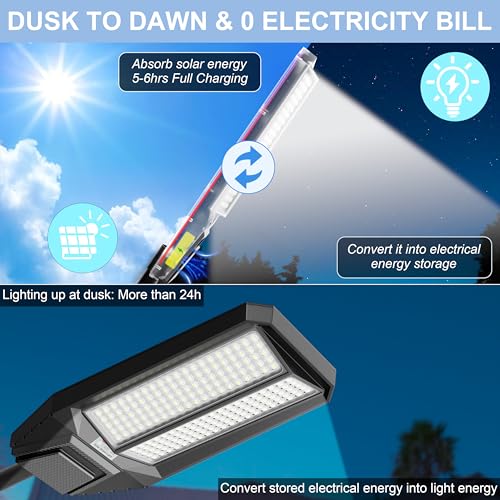 loyoele Bright Solar Street Light Motion Sensor, 11000W Commercial Outdoor - size: XL-11000-2 Pack