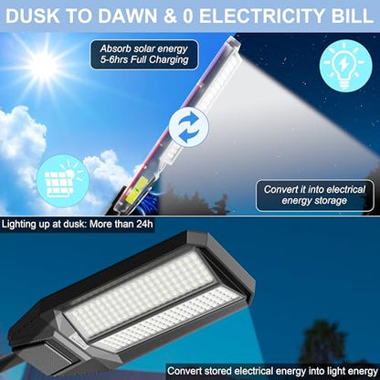 loyoele Bright Solar Street Light Motion Sensor, 11000W Commercial Outdoor - size: XL-11000-2 Pack