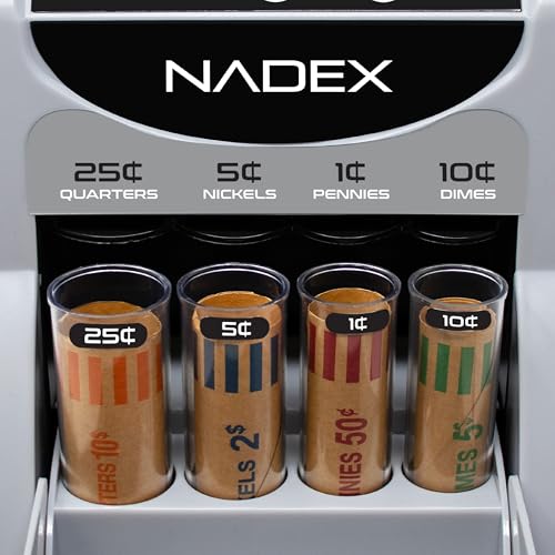 Nadex S180 Digital Coin Sorter and Counter – Displays Total and Denomination Values, Black