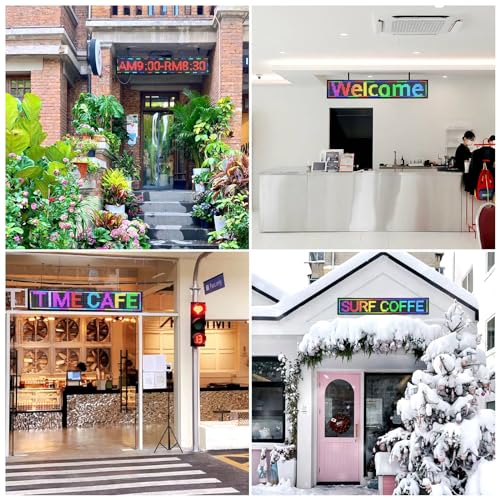 P10 Programmable Scrolling Led Sign Outdoor Signs For Businesse Custom Message Board Digita Display Advertising Screen Bar Word Light Wifi Control High Brightness Neon Sign 39"X8" - size: P10 39"x8"x2" Indoor/Outdoor