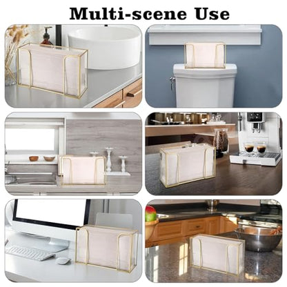 Sumnacon Countertop Bathroom Paper Towel Dispenser Glass Paper Towel Dispenser for Home Bathroom Kitchen Office Toilet Table,Gold Paper Towel Holder for Multifold C Fold Trifold Z Fold - color: Gold