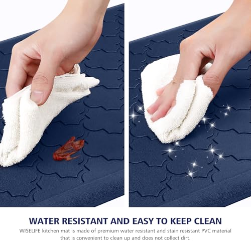 WISELIFE Kitchen Mat Cushioned Anti Fatigue Floor Mat, 17.3"x39", Blue - color: Blue, size: 1'5" x 3'3" (Rectangular)