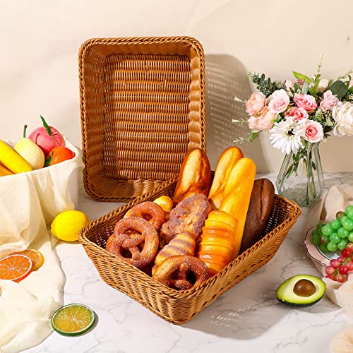 6 Pcs 17.7 in Large Wicker Bread Baskets, Woven Serving Basket for Kitchen
