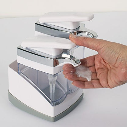 Casabella Sink Sider Duo with Sponge - White & Chrome Plating - color: White, size: Duo