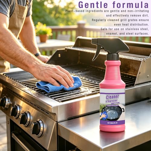 2PCS Fast Acting Heavy Duty Grill Degreaser Spray,Multifunctional Kitchen Appliance Cleaner, BBQ Grill Cleaner Sprayfor Kitchen, Home,Grill,Drip Pans,240ML