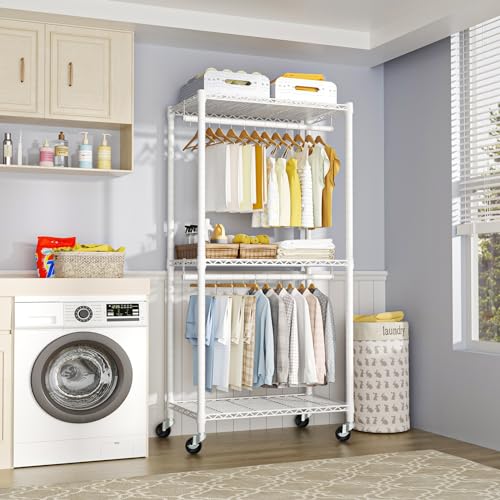 FUTASSI P1 Medium Heavy-Duty Portable Closet, 30" W x 14" D x 76" H, White - color: White, size: P1 Medium