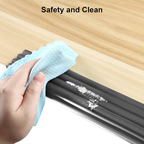 Baby Proofing Edge Protector 6.6 feet with 3M Strong Adhesive Pre-Taped, Baby Proof Padding Extra Wide Edge Safety Guards for Sharp Edges, Table, Desk- Black - color: Black- 6.6 Feet