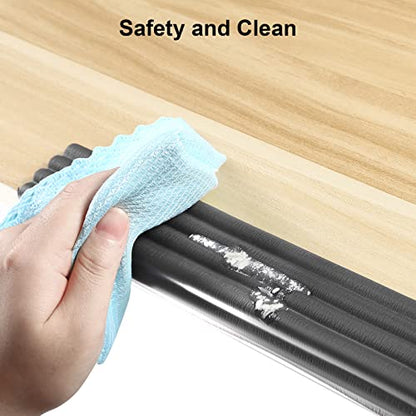 Baby Proofing Edge Protector 6.6 feet with 3M Strong Adhesive Pre-Taped, Baby Proof Padding Extra Wide Edge Safety Guards for Sharp Edges, Table, Desk- Black - color: Black- 6.6 Feet