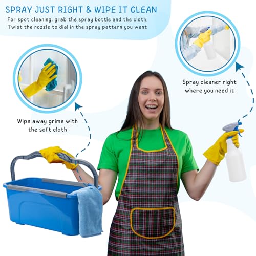 Window Cleaning Kit for Home and Commercial Use, 6 Ft Long Handle - color: Blue