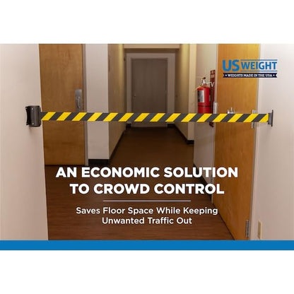 US Weight U2501 Wall Mount with Retractable Belt – 13' Black - color: Black, size: 13'