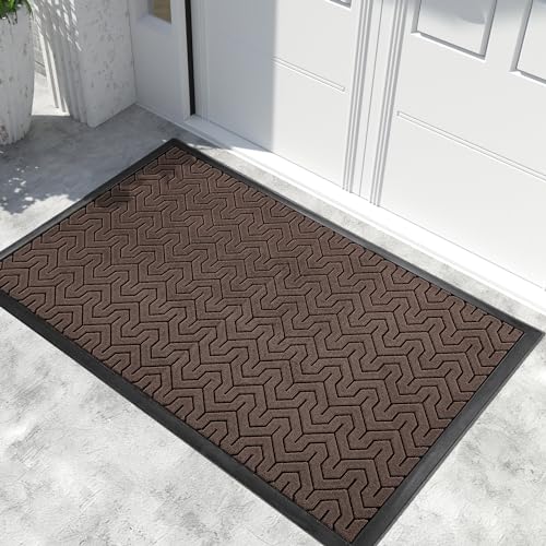 Yimobra Extra Large Indoor Outdoor Mats for Front Door, Brown, 60x36 - color: Brown, size: 60x36 Inch