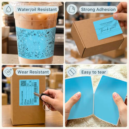 4" x 3" Thermal Labels, Blue, 500 Labels/Roll - color: Blue