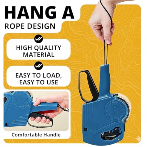 Easy Tag Lite Price Gun, 8 Digits 5500EOS Pricing Gun with 5,000 White Label Stickers, 3 Ink Rollers, 1 Scraper, Price Guns for Retail, Yard Sale (Blue)