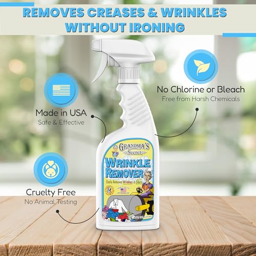 Grandma's Secret Wrinkle Remover Spray - Easily Removes Wrinkles & Odors - Wrinkle Release, Fabric Refresher Spray, Chlorine, Bleach and Toxin-Free - 16 Ounce, 3 Pack - size: 16.00 Fl Oz (Pack of 3), style: Wrinkle Remover