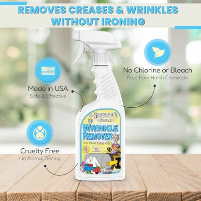 Grandma's Secret Wrinkle Remover Spray - Easily Removes Wrinkles & Odors - Wrinkle Release, Fabric Refresher Spray, Chlorine, Bleach and Toxin-Free - 16 Ounce, 3 Pack - size: 16.00 Fl Oz (Pack of 3), style: Wrinkle Remover