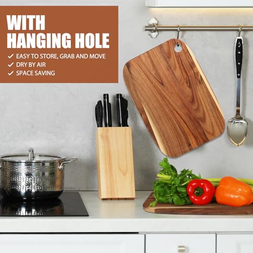 Roshtia 6 Pcs Wooden Cutting Boards 14x10'' Acacia Chopping Board, Cute - style: Cute