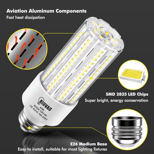 40W LED Corn Light Bulb Daylight LED Light Bulb 2pack Corn Light Bulb