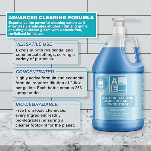 All Surface and Glass Cleaner Concentrate- Makes 128 Gallons of Powerful All Purpose Cleaner Bulk - Floor Cleaner Concentrate - All Purpose Cleaner Concentrate - size: 1 Gallon (Pack of 2)