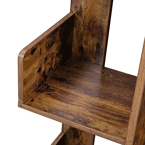 VASAGLE 8-Tier Bookcase, Open Storage, 19.7 x 9.8 x 55.1 Inches - color: Rustic Brown, style: 4-Tier (19.7"W)