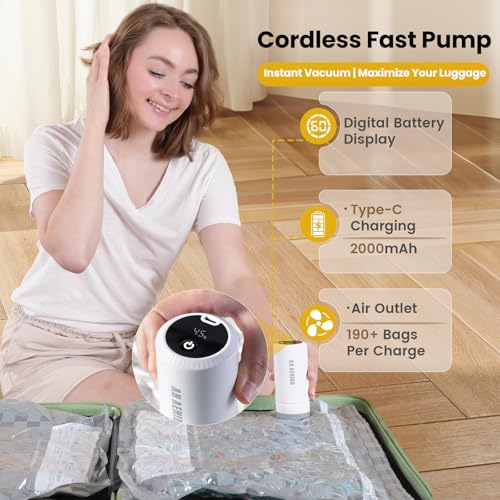 Vacuum Storage Bags with Pump, 18PCS Space Saver Bags for Clothing Travel - size: 18 Combo Set(20"x6+24"x6+28"x6)