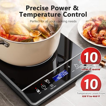 Portable Induction Cooktop, Induction Burner 1800W