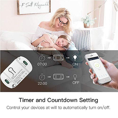 10A Basic Wi-Fi Wireless Smart Switch for Smart Home Smart Life APP Compatible with Alexa & Google Home Assistant No Hub Required Support DIY Module (3 pcs) - style: 10A 3 Pcs