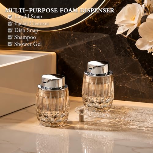 CICUFY Glass Foaming Hand Soap Dispenser, Slight Amber - color: Slight Amber