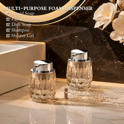 CICUFY Glass Foaming Hand Soap Dispenser, Slight Amber - color: Slight Amber