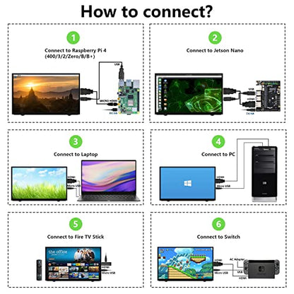 HAMTYSAN Raspberry Pi Screen, 7 Inch Portable Monitor External Display 800x480 IPS Screen Small HDMI Monitor for Raspberry Pi 400/4/3/2/Zero/B/B+ Jetson Nano Win11/10/8/7 (Non-Touch) - size: 7" 800x480, style: No-touch