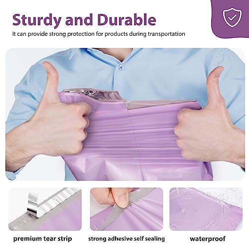Fuxury Poly Mailers 14.5x19'' 50 Pcs, Waterproof Shipping Bags for Clothing - color: Light Purple, size: 14.5x19" 50pcs