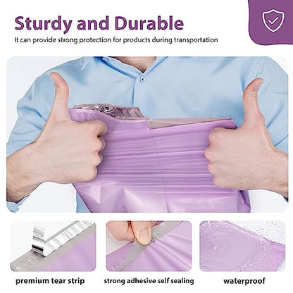 Fuxury Poly Mailers 14.5x19'' 50 Pcs, Waterproof Shipping Bags for Clothing - color: Light Purple, size: 14.5x19" 50pcs
