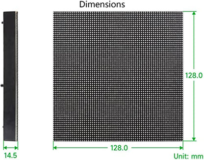 waveshare RGB Full Color LED Matrix Panel 64x64, 4096 RGB LEDs, 2mm Pitch, Adjustable Brightness, Display Text, Colorful Image, Animation,Compatible with Raspberry Pi/Raspberry Pi Pico / ESP32 - color: 64x64-2 M M Pitch