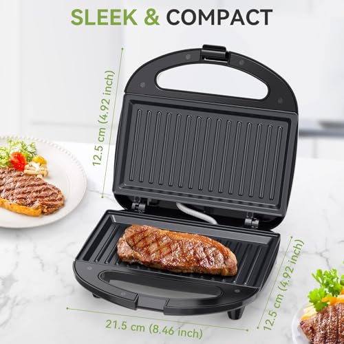 OSTBA Panini Press Sandwich Maker, 2-Slice Sandwich Toaster Grill