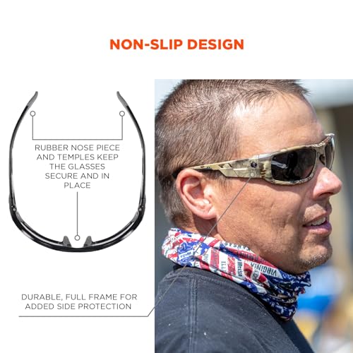 Ergodyne Skullerz ODIN Safety Glasses Sunglasses, Impact Resistant Z87.1+ - color: Kryptek Highlander Frame, Clear Lens