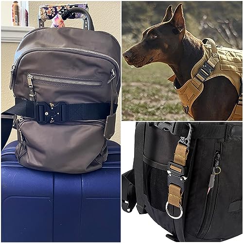 CooBigo 2 Pack Tactical Belt Buckles, 1-1/2" Heavy Duty Metal Tactical Buckle Clips for Dog Collar Hardware, Harness, Backpack, Luggage Strap Release Clasp Replacement (Black) - color: D: 1-1/2" Black 2pcs