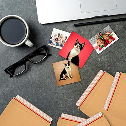 PSBM 100 PCS 9 x 11.5 Inch Kraft Rigid Photo Mailers, Cardboard Shipping Envelopes, Mailers for Shipping Photos, CDs, Documents, Catalogue, Or Any Flat Object