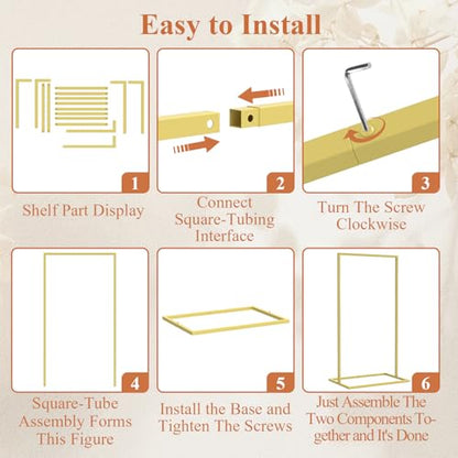 Wedding Sign Holder, Gold - color: Gold